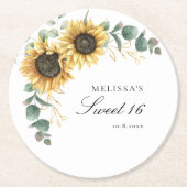 フローラサンフラワーユーカリ16thバースデーパーティー ラウンドペーパーコースター (正面)