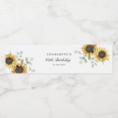 フローラサンフラワーユーカリ60誕生日カスタム ペットボトルラベル (シングルラベル)