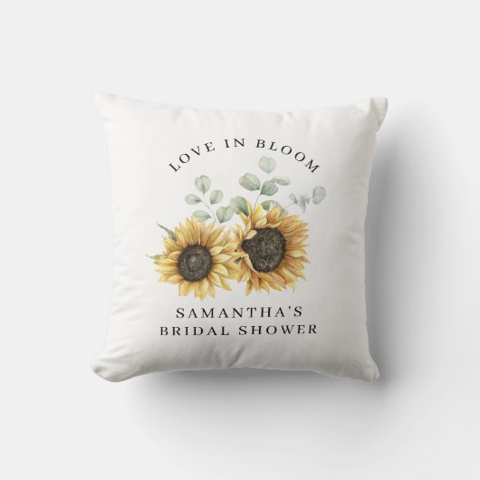 フローラサンフローユーカリブライダルシャワーカスタム クッション (正面)