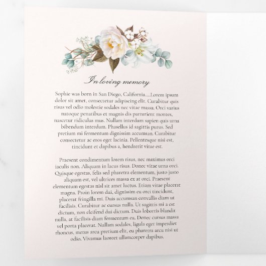 フローラサークルお祝い生命計画 三つ折り招待状 (内部最初)