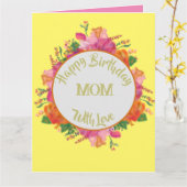 フローラサークルバナーマザー誕生日 カード (黄色い花)