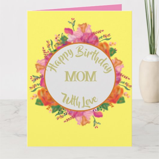 フローラサークルバナーマザー誕生日 カード (正面)