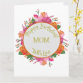 フローラサークルバナーマザー誕生日 カード (黄色い花)