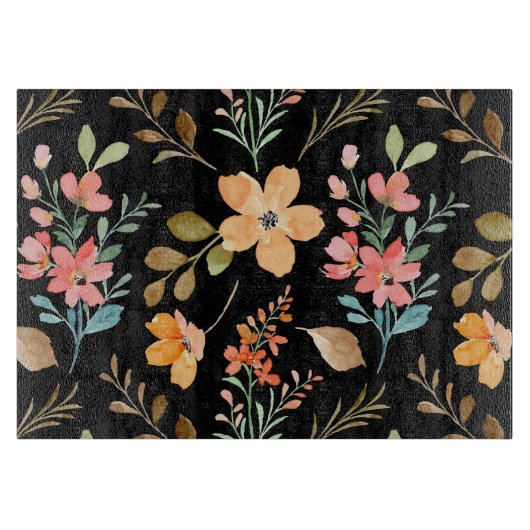 フローラサーフェスパターン – ファッション水彩春 カッティングボード (正面)