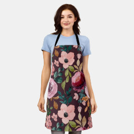フローラサーフェスパターン – ファッション水色カラフル エプロン