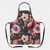 フローラサーフェスパターン – ファッション水色カラフル エプロン (正面)