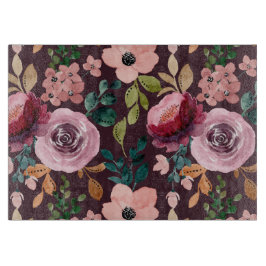 フローラサーフェスパターン – ファッション水色カラフル カッティングボード