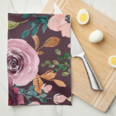 フローラサーフェスパターン – ファッション水色カラフル キッチンタオル (四つ折り)