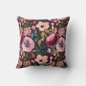 フローラサーフェスパターン – ファッション水色カラフル クッション (裏面)