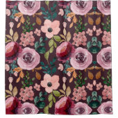 フローラサーフェスパターン – ファッション水色カラフル シャワーカーテン (正面)