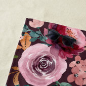 フローラサーフェスパターン – ファッション水色カラフル ビーチタオル (インサイチュ)