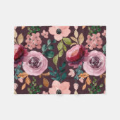 フローラサーフェスパターン – ファッション水色カラフル フリースブランケット (正面(横))