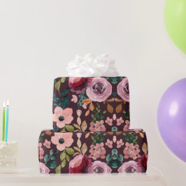 フローラサーフェスパターン – ファッション水色カラフル ラッピングペーパー