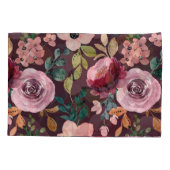 フローラサーフェスパターン – ファッション水色カラフル 枕カバー (裏面-左)