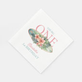 フローラサーフボードザビッグワンバースデー スタンダードランチョンナプキン (角)