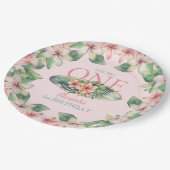 フローラサーフボードザビッグワンバースデー ペーパープレート (アングル)