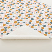 フローラシェルパ毛布、居心地の良い毛布、花 シェルパブランケット (3/4)