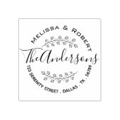 フローラシェードブランチリースカップルのアドレス ラバースタンプ (インプリント)