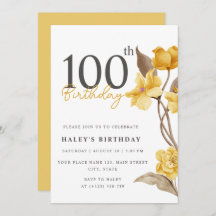 フローラシエレガントックシンプル誕生日イエロー100th