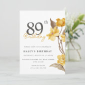 フローラシエレガントックシンプル誕生日イエロー89th 招待状 (スタンド正面)