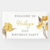 フローラシエレガントッシンプルクの黄色21歳の誕生日 横断幕