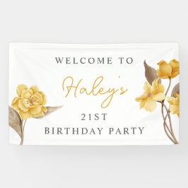フローラシエレガントッシンプルクの黄色21歳の誕生日 横断幕