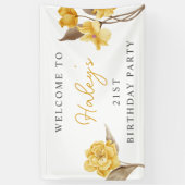 フローラシエレガントッシンプルクの黄色21歳の誕生日 横断幕 (縦)