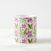 フローラシカラフルームレスパターン – 春ガーデン コーヒーマグカップ (中央)