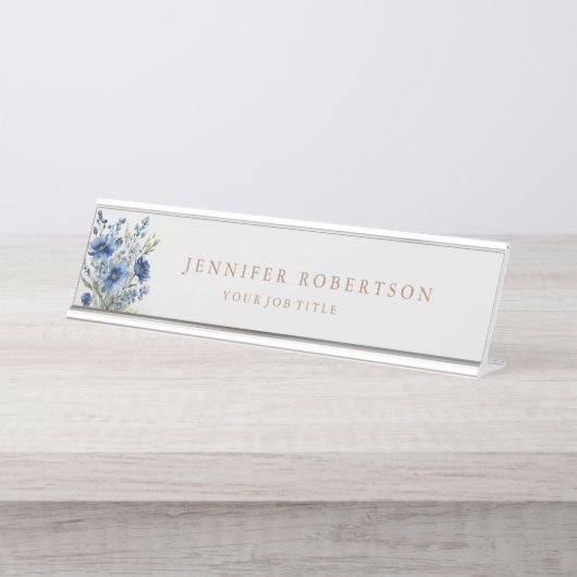 フローラシクラシカルッパーソナライズされたカスタマイズク デスクネームプレート (正面)