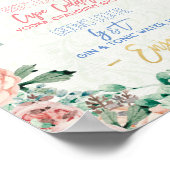 フローラシグネチャーカクテルドリンク結婚メニューの装飾 ポスター (角)