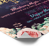 フローラシグネチャーカクテルドリンク結婚メニューの装飾 ポスター (角)