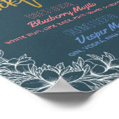 フローラシグネチャーカクテルドリンク結婚メニューの装飾 ポスター (角)