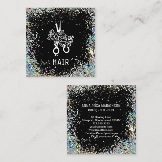 *～*フローラシザーズレインボーグリッターAP6 スクエア名刺 (正面/裏面)