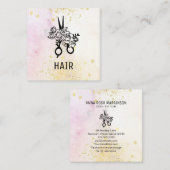 *~*フローラシザーフラワーグリッターグラデーションPastel AP6 スクエア名刺 (正面/裏面)