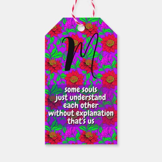 フローラシスター引用文&モノグラム | 特殊 ギフトタグ (正面)