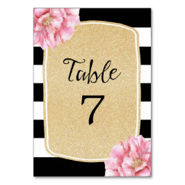 フローラシックなテーブルナンバーカード/シャンパン テーブルナンバー