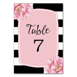 フローラシックなテーブル番号カード/ピンク テーブルナンバー