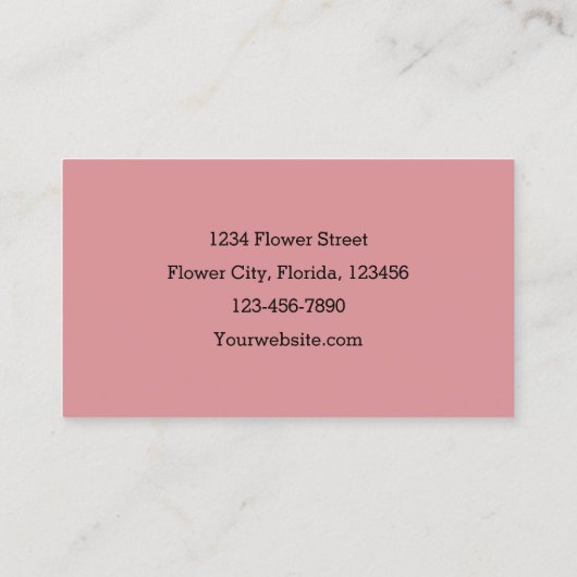 フローラシックなピンクローゼズブーケ 名刺 (裏面)