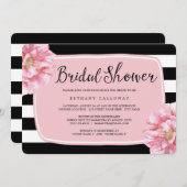 フローラシックなブライダルシャワー招待/ピンク 招待状 (正面/裏面)