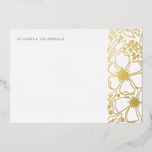 フローラシックな牡丹ルクセンパーソナル文房具 箔招待状 (正面)