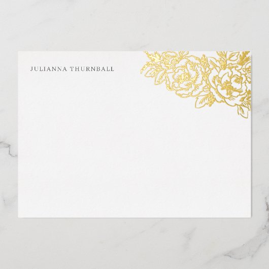 フローラシックな牡丹ルクセンパーソナル文房具 箔招待状 (正面)