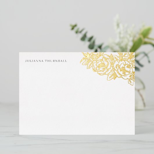 フローラシックな牡丹ルクセンパーソナル文房具 箔招待状 (立ち正面)