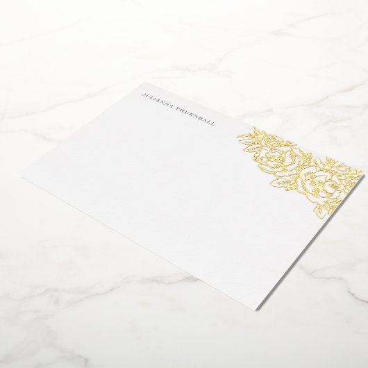 フローラシックな牡丹ルクセンパーソナル文房具 箔招待状 (回転した状態)