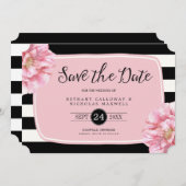 フローラシックセーブ・ザ・デート案内/ピンク 招待状 (正面/裏面)