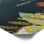 フローラシックバラベビーガールシャワー歓迎サイン ポスター (角)