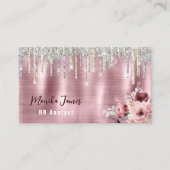 フローラシックバラ赤面ピンクドリッピング 予約カード (正面)