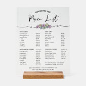 フローラシックブティックビジネスプライスリストメニュー アクリルサイン (正面)