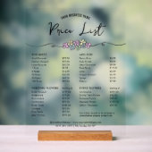フローラシックブティックビジネスプライスリストメニュー アクリルサイン (ニュートラル)
