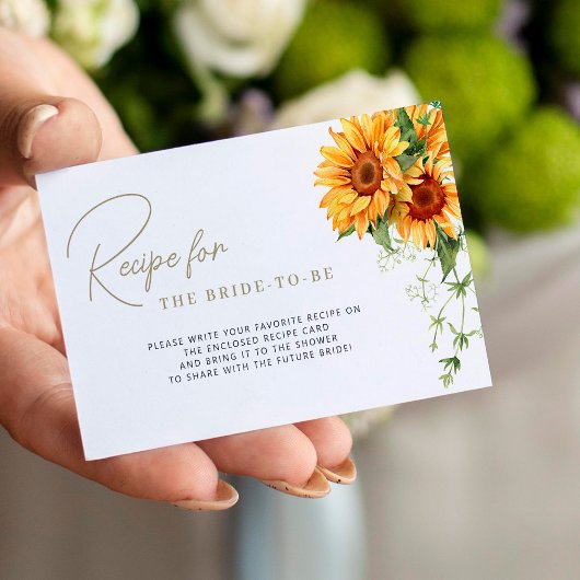 フローラシックブライダルシャワーレシピ要求 エンクロージャーカード