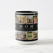 フローラシックモノグラムカスタムフォトコラージュマザー ツートーンマグカップ (中央)